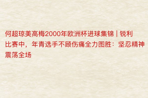 何超琼美高梅2000年欧洲杯进球集锦 | 锐利比赛中，年青选手不顾伤痛全力图胜：坚忍精神震荡全场